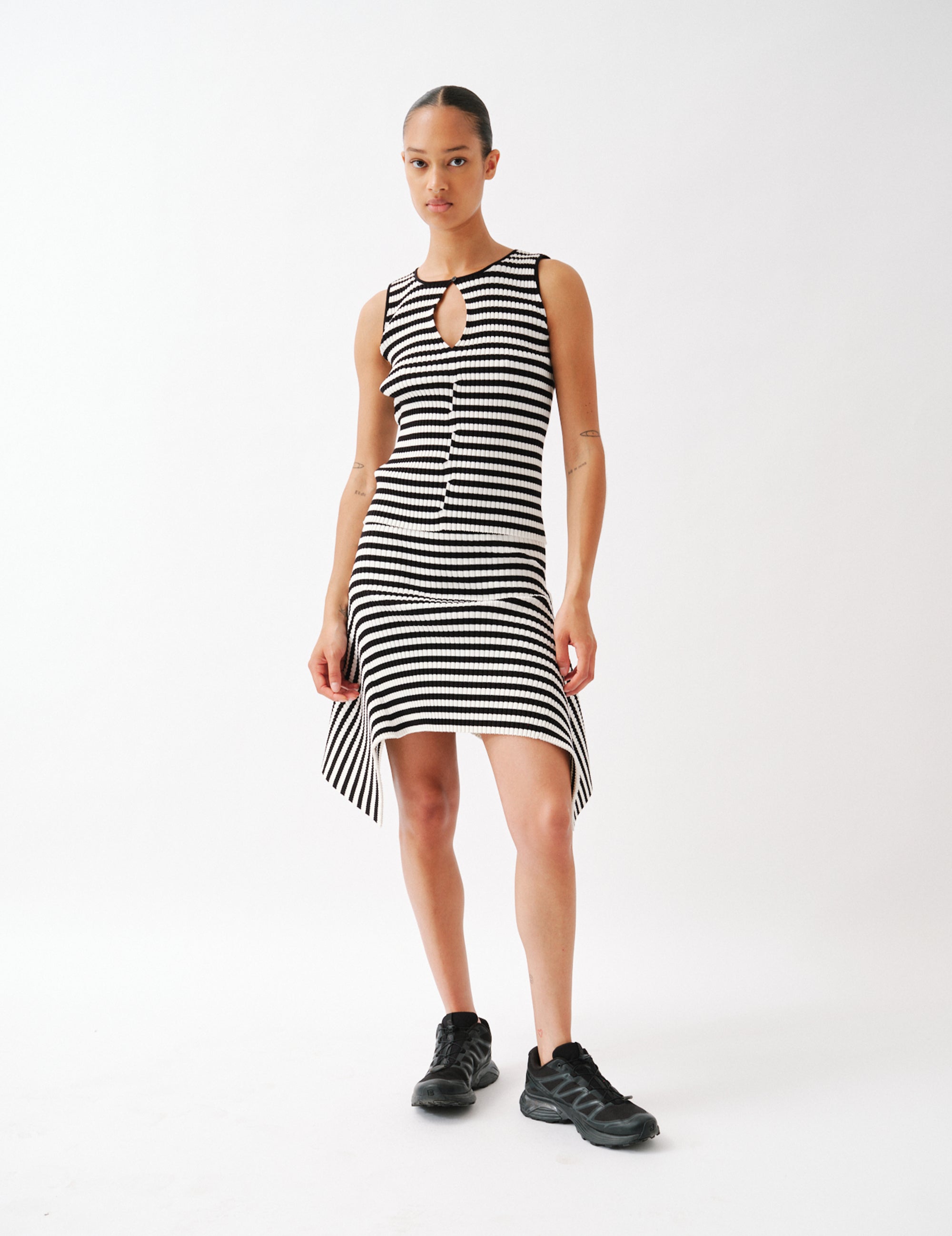 Talulah Skirt Cream/black stripe