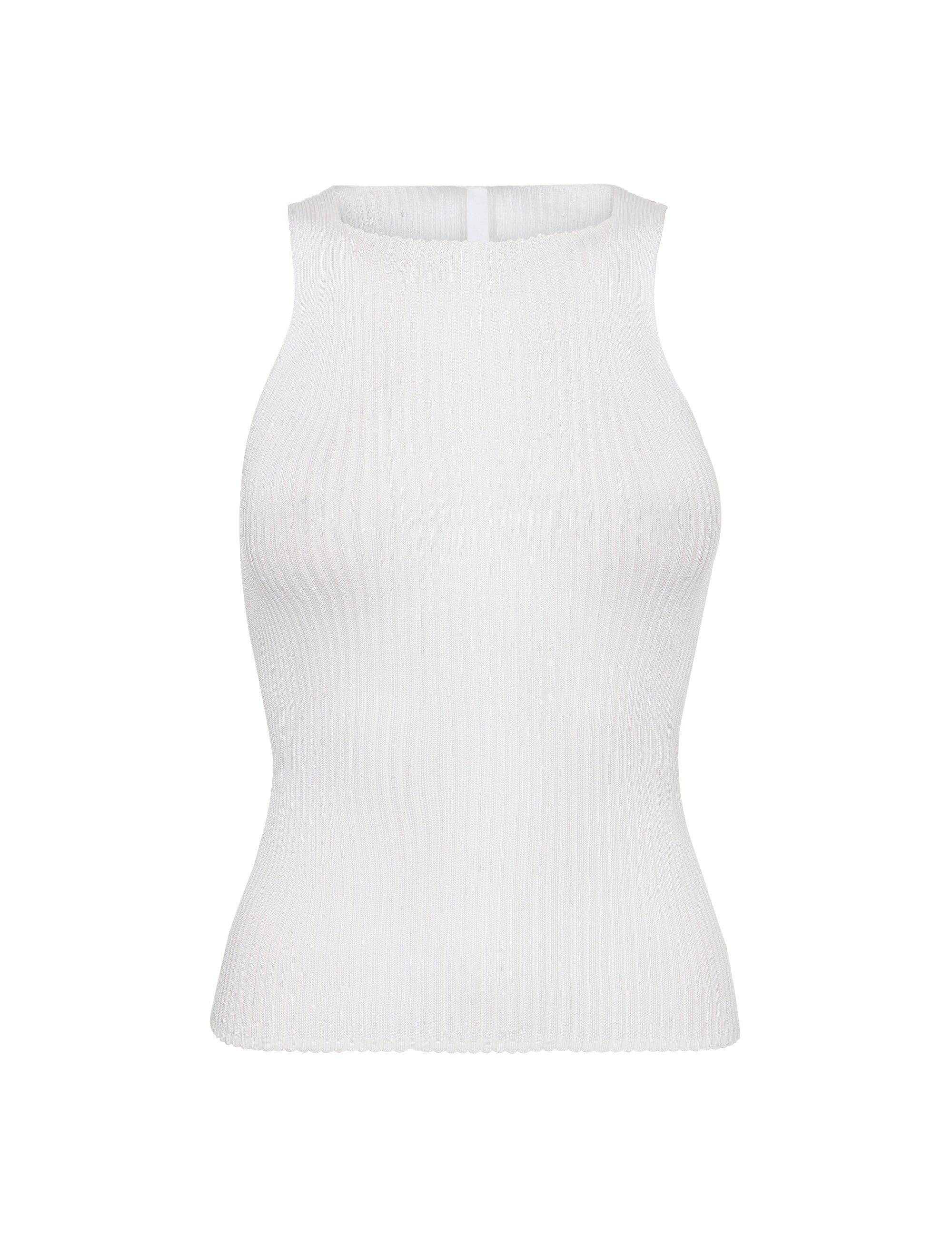 Ena High Neck Top White